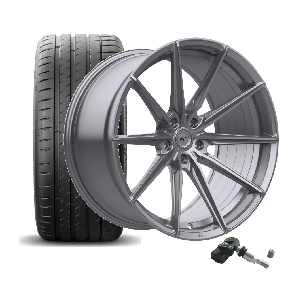 SET | WF CF.3-FF GLOSS STEEL 20" | MICHELIN + RDKS | BMW 2er G42