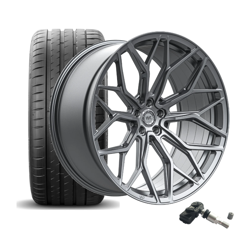 SET | WF X.HE-FF GLOSS STEEL 23" | CONTINENTAL + RDKS | AUDI RS6/RS7 (C8/F2)