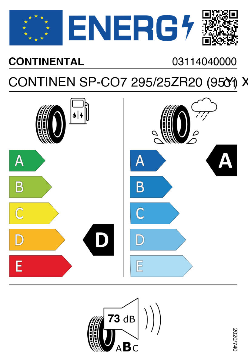 Continental Sportcontact 7 | 295/25 R20 (95Y) XL