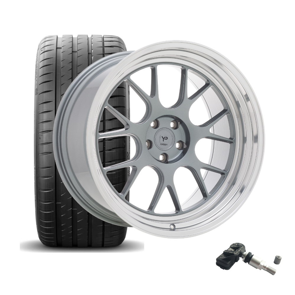 SET | YP Forged+R CS.1 GUNMETAL/POLISHED LIP 20" | MICHELIN+ RDKS | BMW M3/M4 (F80-F83)