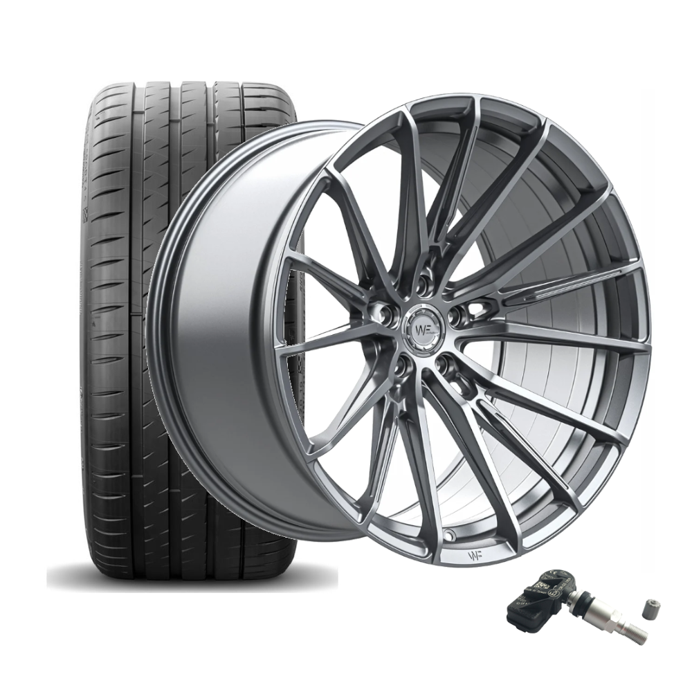 SET | WF CF.4-FF GLOSS STEEL 20" | MICHELIN+ RDKS | BMW M2/M3/M4 (G8X)