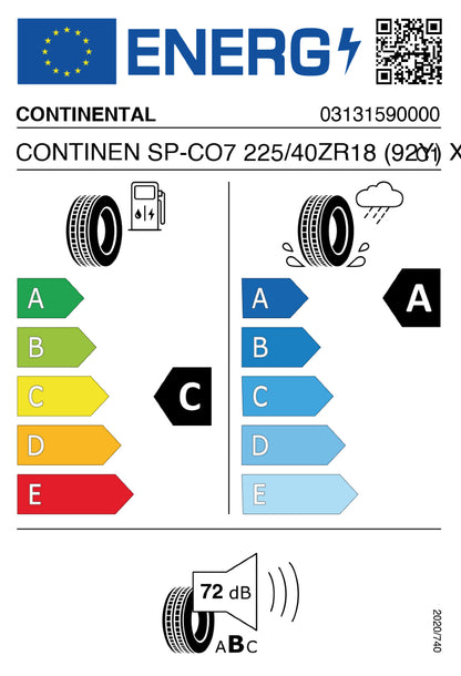 Continental Sportcontact 7 | 225/40 R18 (92Y) XL